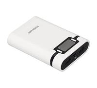 Yinhing DIY Mobile Battery Power Bank for 4 Batteries Capacity Box With Input Way Charging and LCD Display Compact Design for On The Use for Outdoor Activities (White)