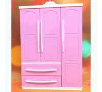 Yinhing Doll Closet Princess Wardrobe for Doll Clothes Accessories Dollhouse Furniture with Functional Doors Ideal Collectors (pink)