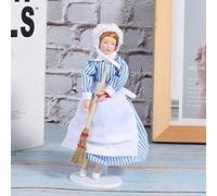 Yinhing Dollhouse Miniature Porcelain Doll Figurine Charming Chef Man Servant Decoration for Dollhouse Accessories for Enhancing Your Miniature World and Delightful Collectibles (maid)