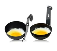 Yinhing Egg Poacher - Nonstick Poached Egg Cooker - Black Poached Egg Pan with Safe Stainless Steel Materials for Convenient and Safe Kitchenware