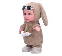 Yinhing Electric Plush Doll with Bottle Singing Dancing Walking Talking Parroting Toy for 3+ Years Old Girls Brown Music Doll (Bottle Brown (Bag))