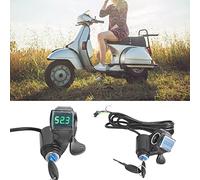 Yinhing Electric Vehicle Thumb Throttle with LCD Display Real Time Voltage for 12V to 99V Batteries Accurate Power Reading Assurance