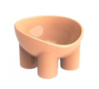 Yinhing Elevated Pet Bowl Multifunctional Tilted Design for Cats Dogs Ergonomic Neck Friendly Feeding Solution in Yellow Easy to Plastic (Pink)