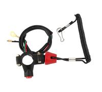 Yinhing Engine Kill Stop Switch Safety Tether with Recoil Cord for ATV Motorcycle Lawn Mower Outboard Motor 12V DC 2 Wire Normally Open Switchtether for motor, quad kill sw