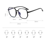 Yinhing Eyeglass Blocking Trend Polygon Lightweight Transparent Spectacle for Men Women Durable Comfortable PC Silicone (Black)