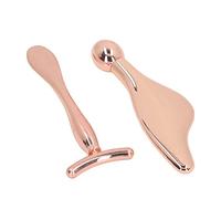 Yinhing Face Massage Roller Stick, 2pcs Y Shape Round Metal Facial Tools for Skin Tightening and Eye Cream Absorption, with Zinc Alloy Ergonomic Handle Neck Eyes