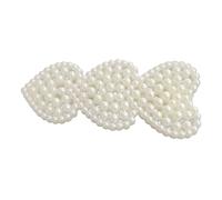 Yinhing False Pearl Hair Clips, Elegant Side Bangs Barrettes Hair Accessories with Smooth Gentle Design, for Women Girls Everyday Party Wedding (Silver clip with three hearts)