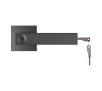 Yinhing Fingerprint Door Lever Lock 30 Groups Memory Key Entry Left/Right Hand Compatible Metal Duty Lever Handle Set for Home/Office/Hotel Modern Secure Access System (Black)