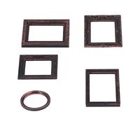 Yinhing Frames 2x3 Miniature Picture Frames 12 Dollhouse Miniature Vintage Picture Frame Set 5pcs Exquisite Lifelike Photo for Dollhouse Decoration Antique Bronze Color