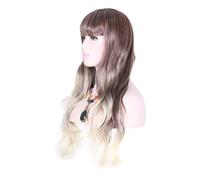Yinhing Gradient Gold Wavy Wig Elegant Curly Hair for Women High Temperature Synthetic Hair Soft Breathable for Cosplay Parties Halloween 72cm