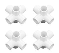 Yinhing Greenhouse Connectors, PVC Elbow 6 Way Elbow Fittings, 20mm Inner Diameter, Corner Connector 10 PCS for Sewer Plumbing Drain Water Supplies Build Garden (White)
