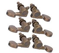 Yinhing Guitar Locking Tuners With Knobs Tuning Pegs Set Of 3 Left and 3 Right Premium Bronze Musical Instrument Accessories for Enhanced Tuning Stability and Performance (Bronze)