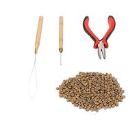 Yinhing Hair Extension Tool Kit Micro Silicone Rings Bead with Pliers Pulling Hook Crochet Hair Styling Extension Tool for Professional Hairstylists and Barbers Aluminum (7# 1000pcs Silicone Rings)