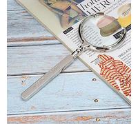 Yinhing Handheld Magnifying Glass 8X Lens Durable Magnifier for Reading Jewelry Repair Antiques Evaluation Golden Bronze Silver 7.5 Inch (Silver)