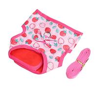Yinhing Harness Dress In Car Toon Strawberry Print Soft And Breathable Fabric for Hamsters Includes Leash And Tow Rope for Safe Outdoor Adventures (L)