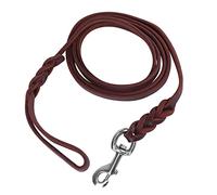 Yinhing Leather Dog Leather Dog Lea Pet Leash 2.1m Deep Brown with .2cm Width Steel Hook for Large Dogs Rope for Walking Running and Training (The material length is 2 meters and the net length)