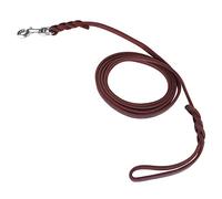 Yinhing Leather Dog Leather Dog Lea Pet Leash 2.1m Deep Brown with .2cm Width Steel Hook for Large Dogs Rope for Walking Running and Training (The material length is 2.5 meters and the net)