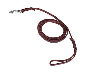 Yinhing Leather Dog Leather Dog Lea Pet Leash 2.1m Deep Brown with .2cm Width Steel Hook for Large Dogs Rope for Walking Running and Training (The material length is 2.5 meters and the net)