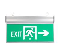 Yinhing LED Emergency Exit Sign Light with Voice Alarm 12pcs LED Beads 90+ Minutes Backup Right Direction for Shopping Malls Hospitals Public Buildings