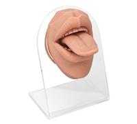 Yinhing Lifelike Silicone Tongue Model with Acrylic Stand for Jewelry Display Piercing Practice Educational Tool for Nursing Physiology (Flesh Blond)