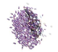 Yinhing Light Blue Colorful Horse Eye Shape Acrylic Rhinestones Flat Back Beads for Crafts Costumes and Decorations 500 Pieces (Light Purple)