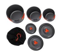 Yinhing Lightweight Aluminum Camping Cookware Set Non Stick Pot Nesting Design Foldable Handles for Backpacking Hiking Outdoor Adventures