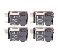 Yinhing Lipo Battery Checker, Battery Monitor Low Voltage Buzzer Alarm 4 PCS 2 in 1 1 8S Lipo Voltage Tester Monitor Tester RC Checker