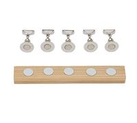 Yinhing Magnetic Nail Display Stand Log Base Alloy Holders | 5 alloy holders with strong magnet wood base for salon display fits various tip shapes training tool for beginners and