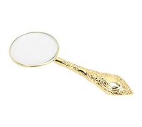 Yinhing Magnifying Glass, 4.5cm Handheld Reading Magnifier with Ergonomic Metal Handle, for Elderly and Kids to View Small Fonts Clearlyvintage Magnifying Glass Gold
