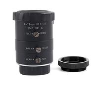Yinhing Manual Aperture C Mount CCTV Security Camera Lens, 4 12mm Zoom Lens 1080P HD Low Distortion with Manual Iris, for Most Security Cameras