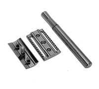 Yinhing Manual Zinc Alloy Non Slip Close Fitting Double Sided Shaving Knife with Electroplated Body for Professional Barber Shop and Home Use (Black)