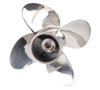 Yinhing Marine Outboard Propeller With 4 Blades And 10 Spline Teeth Perfectly Designed for Engines Ideal for 3 Inch Gearcase for Enhanced Performance And Durability