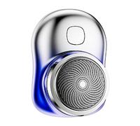 Yinhing Men's Portable Compact Rechargeable Beard Trimmer Pocket Hair Clipper Stainless Steel for Effortless Grooming in Stylish Blue Design (Blue)