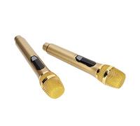 Yinhing Microphone for 2 With LED Display Handheld Karaoke Microphone for Outdoor And Home Use Ideal for Conferences Parties And Events Enhanced Quality Easy to Use Design (Gold)