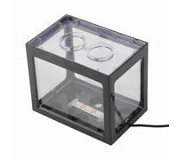 Yinhing Mini Fish Tank, Goldfish Tank Mini Fish Desktop Aquarium Bowl USB Desktop Aquarium for Office Tea Table Decor (Black)
