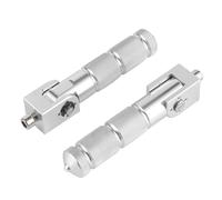 Yinhing Motorcycle Foot Peg, Aluminum Foot Pegs for Motorcycle Electric Car 2PCS Aluminum Pedals 8MM Universal 90 Degree Folding Support Rod (Silver)