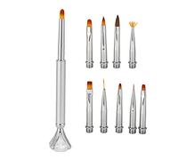 Yinhing Multi Functional Detachable Gel Nail Art Painting Pen With Dotting Brush and Silver Finish for Nail Design and for Home and Professional Use (Silver)