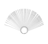 Yinhing Nail Art Fan Wheel Polish Practice Tip Sticks Plastic Display Design Decor Sets for Nail Art Enthusiasts Professional or Home Use Pink Clear Black 50 Pieces