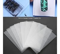 Yinhing Nail Art Stamper Tool, Nail Stamper Kit Printing Tool Silicone Polish Transfer Scraper Template Set French for Home Manicure Diy Art Salon