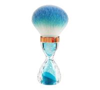 Yinhing Nail Dust Brush Hourglass Shape Large Soft Cleaning Brush for Powder Manicure Nail Art Tools with Dense Gentle Fibers for Thorough Debris Removal (Blue)