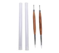 Yinhing Nail Sculpture Pen, 2 Pack Dual Tipped Professional Nail Art Brushes with Silicone and Metal Tips for 3D Sculpting Fine Line Detailing (2 Pcs)
