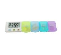 Yinhing Organizer with Alarm, Large Screen Display Timer Reminder, Separated Design for Different Types of Pills, Moistureproof, 5 Groups Alarm Setting (Multicolor2)