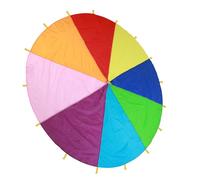 Yinhing Parachute Gym Parachute Hu Kids Play Multi Color for Outdoor Games 6m Fun Exercise Development Tool for Preschoolers Toddlers for Group Activities (3 Meter)
