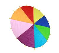 Yinhing Parachute Gym Parachute Hu Kids Play Multi Color for Outdoor Games 6m Fun Exercise Development Tool for Preschoolers Toddlers for Group Activities (3.6m / 11.8ft)