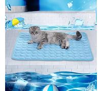 Yinhing Pet Cooling Mat for Summer Breathable and Comfortable Ice Pad for Small Pets Up To 4Kg Stylish Design for Keeping Your Furry Friend Cool and Relaxed During Hot Weather (Sky Blue)