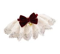 Yinhing Pet Lace Bibs Collar With Cute Bow Soft And Comfortable Bib Scarf for Dogs And Cats Stylish Decoration In Red for Special And Wear (S) big red bow for female cat, bow tie c