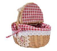 Yinhing Picnic Basket With Removable Liner Stylish Empty Hamper for Outdoor Adventures Features Lid And Handle for Easter Camping Trips And Mother's Day Celebrations In Red Plaid (Red Plaid)