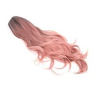 Yinhing Pink Wig Human Hair, Long Wavy Wigs Adjustable with Front and Rear Windproof Combs 27.5in Rose Mesh Middle Part Synthetic for Cosplay, Parties, Carnivals, and Daily Use