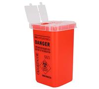 Yinhing Plastic Disposable Cutter Needle Container Collector Waste Box Safe Durable Portable for Artists and Clinics Red Black Yellow 1L 10x10x15.5cm (Red)