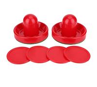 Yinhing Plastic Lightweight Goalies Ice Hockey Pusher Pucks Set Replacement Accessories for Standard Ice Hockey Tables Includes 2 Paddles 4 Pucks (Large size 96mm)